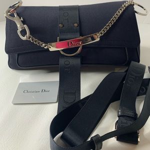 Christian Dior black Jersey hardcore shoulder bag